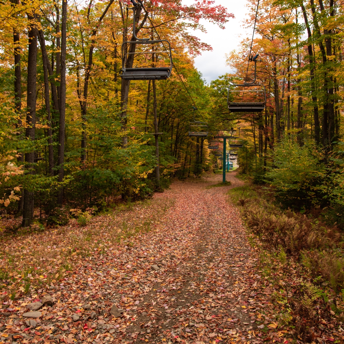 Fall chairlift at Holiday Valley Resort