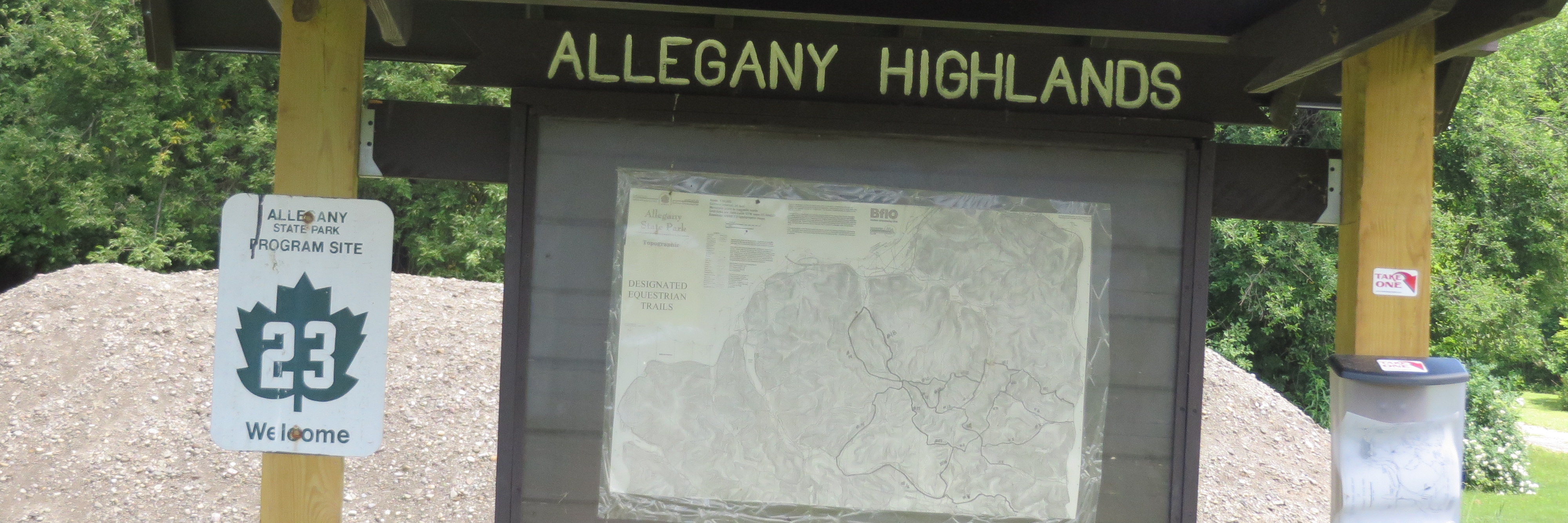 Horse trail kiosk at Allegany State Park