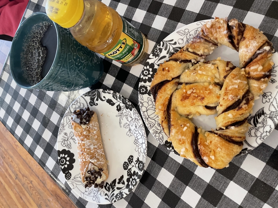 Pretzel and cannoli at La Dolce Vita