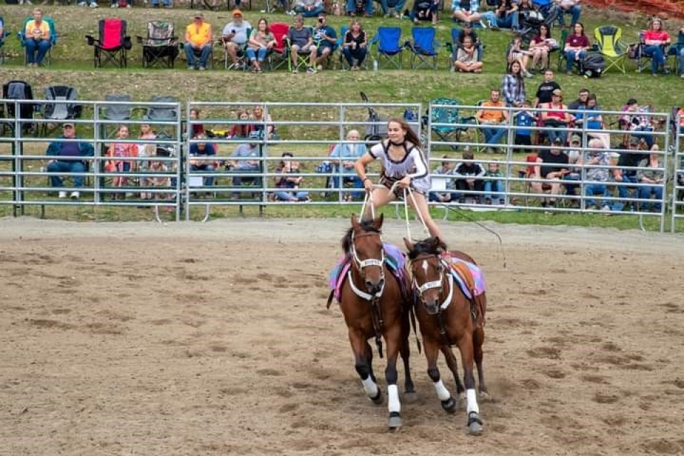 Trick rider at Triple D Rodeo