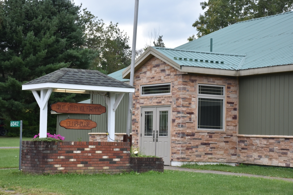 Outside of the Great Valley Fire Hall Clubhouse