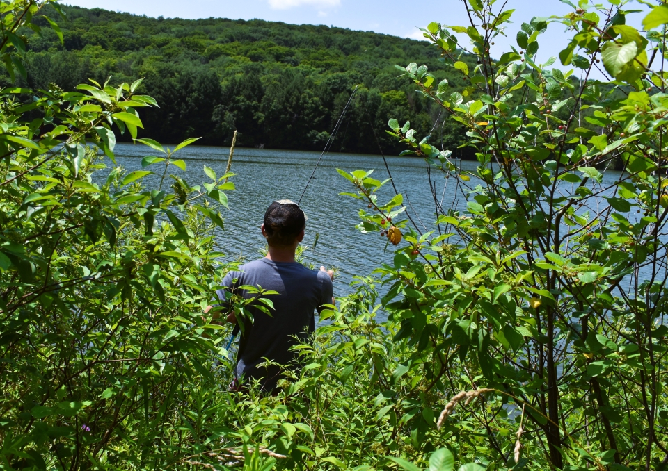 Fisherman enjoying Case Lake