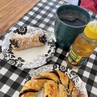 Pretzel and cannoli at La Dolce Vita