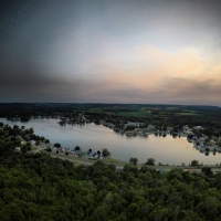 Aerial view of lime lake