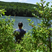 Fisherman enjoying Case Lake