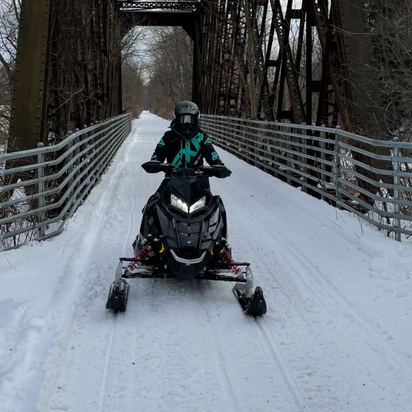 Snowmobiler on the Pat McGee Trail