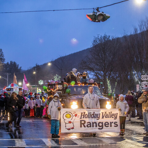 Mardi Gras parade in Ellicottville