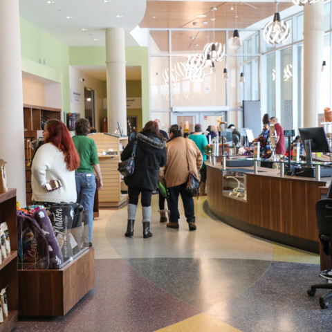 Inside the gift shop at the Cultural Center