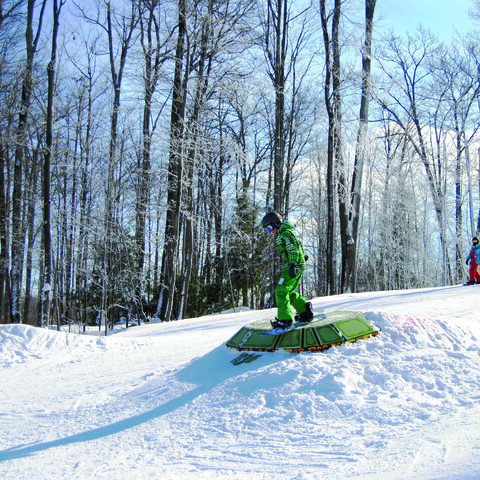 Snowboarder at HoliMont