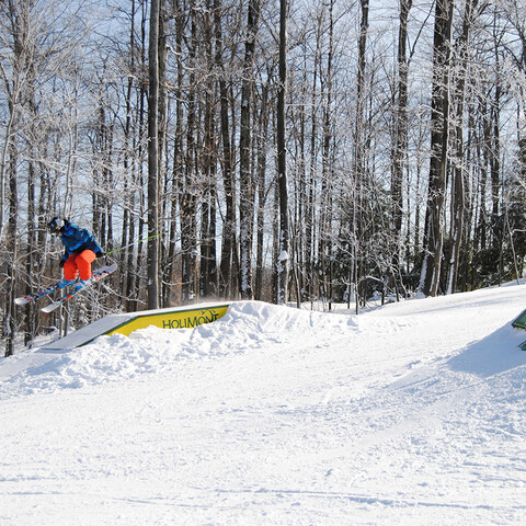 Skiier at HoliMont