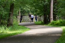 Bicyclist and walkers on the Allegheny River Valley Trail