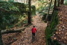 Mountain biker at Little Rock City State Forest